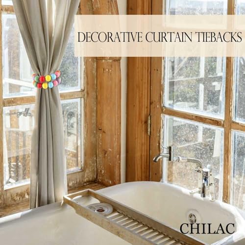 Colorful Beaded Curtain Tiebacks with Magnetic Hook