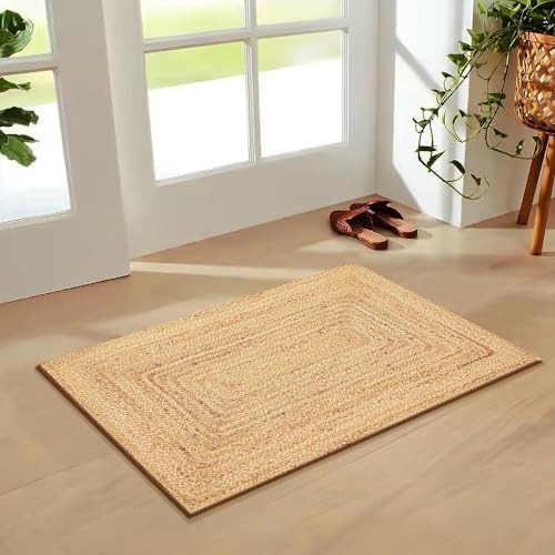 FRELISH DECOR Handwoven Jute Area Rug 2x3 Feet