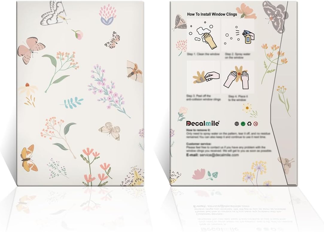 Decalmile Summer Safari Double Sided Jungle Animals Window Clings