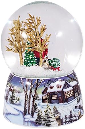Roman Merry Xmas Snow Globe with Music and Glitter