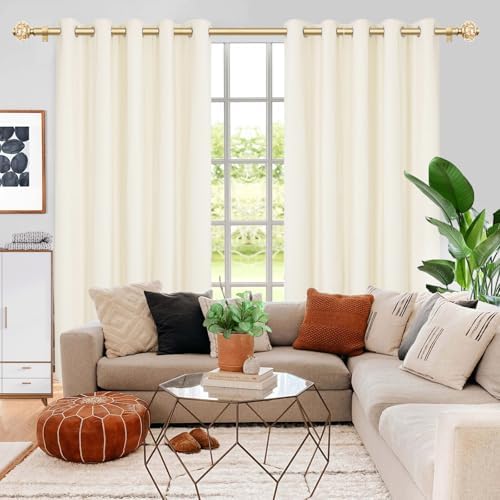 USFOOK 78 Inch Gold Curtain Rod 32-86 Inches