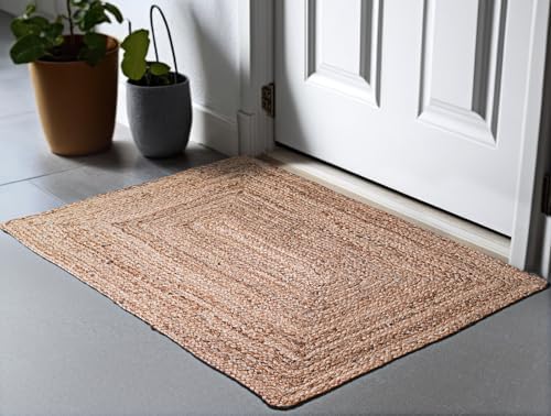 Hausattire Hand Woven Jute Braided Rug 24x36 Inches