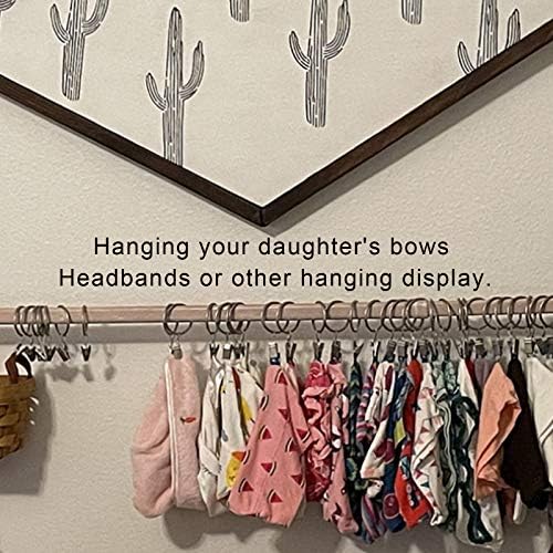 40 Pack Curtain Rings with Clips Matte Silver 126 in ID