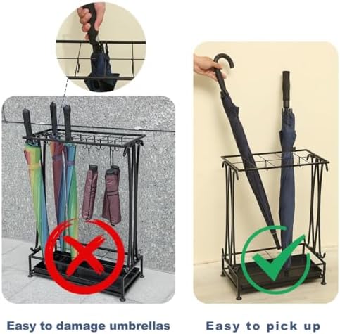 Black Metal Umbrella Stand Indoor Entryway
