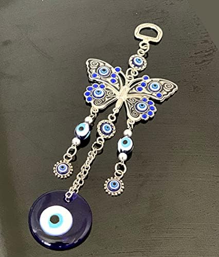 Turkish Blue Evil Eye Butterfly Hanging Ornament -003