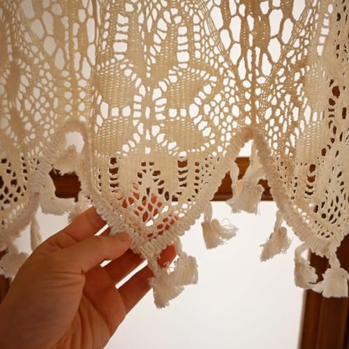 Boho Curtain Valance for Small Windows 47x26
