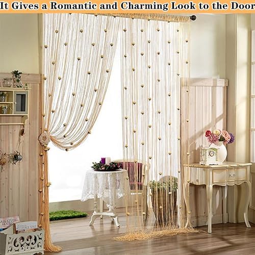 Rose Thread Door Curtain with Decorative Roses