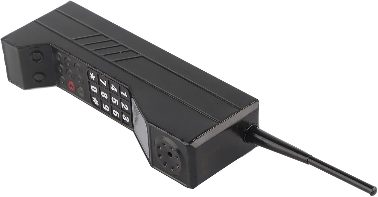 Retro Brick Cell Phone Ornament in Black