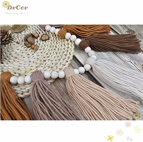 DrCor Boho Tassel Garland - Terracotta Rainbow Wall Decor
