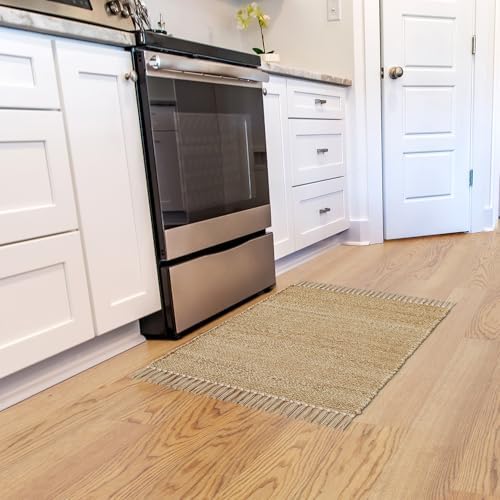 KIBAGA 2x3 ft Jute Rug - Boho Decor Entry Area Rug