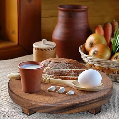 Walnut Wood Pedestal Stand for Display and Decor