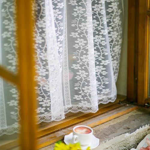 ARTMAGIC Red Plaid Tier Curtain Set with Valance 3pcs