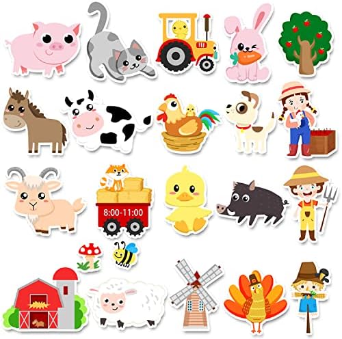 Farm Animal Gel Clings Sticker Set for Kids