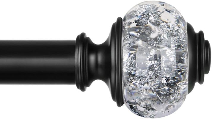 USFOOK 1 Inch Retractable Curtain Rods 72-144 Inches Black