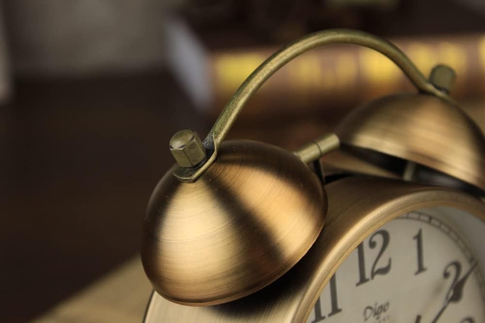 Maxspace Metal Golden Table Clock with Loud Alarm