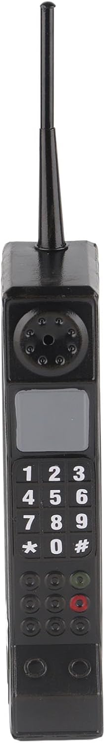 Retro Brick Cell Phone Ornament in Black
