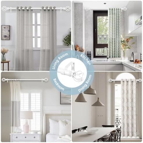 VOIIY 36-72 Inch Curtain Rods with Twisted Cage Finials