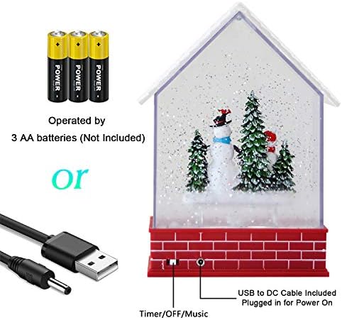 Wondise Christmas Snow Globes with Timer and Music