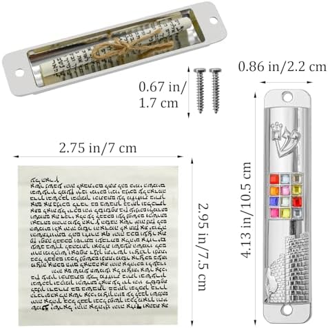 MrMrKura Silver Mezuzah with Scroll for Door