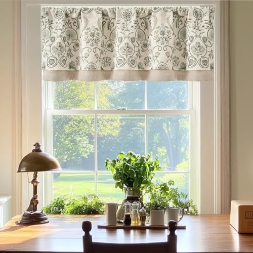 Jinchan Double Layer Linen Valance Window Treatment
