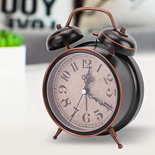 Tbest Double Clock with Night Light and Retro Design