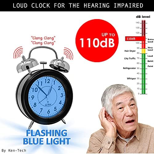 Sonnet Twin Bell Alarm Clock with Blue Backlight