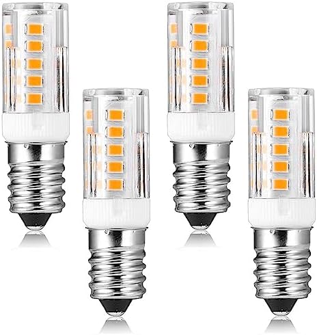 SHOORR 4Pcs E14 Led Fridge Light Bulbs Warm White 4W