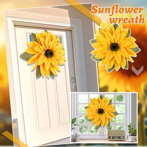 Peryiter 1654 Inch Sunflower Wreath Front Door Decor