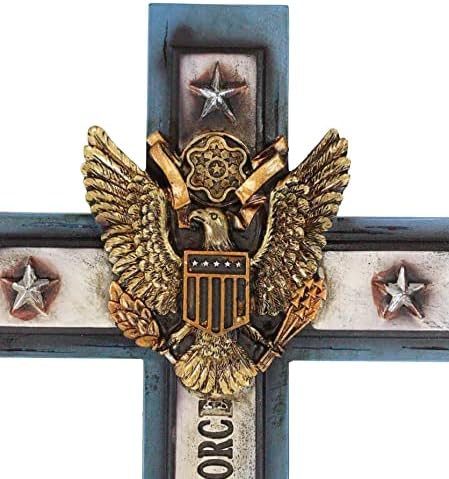 Bald Eagle Air Force Wall Cross Sculpture