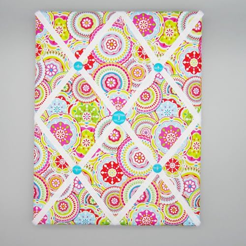 11x14 French Memory Board Mosaic Pink Blue Green