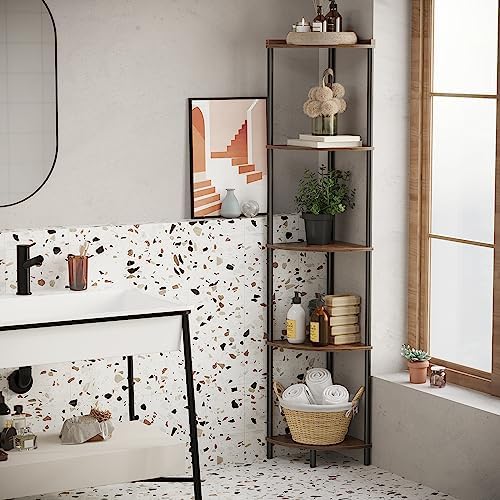 SUNMORY 5 Tier Corner Shelf Stand for Living Room