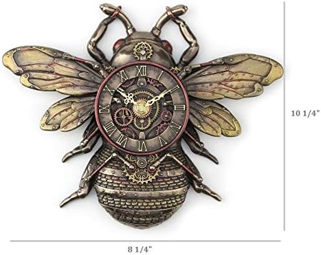 Veronese Design 10 14 In Steampunk Bee Clock Wall Sculpture