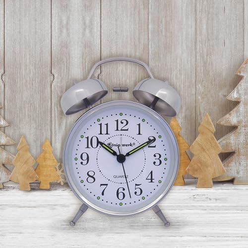 Loud Bell Alarm Clock with Night Light and Analog Display