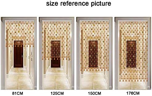 Beaded Curtain Wooden Beads Door Divider with Copper Coins