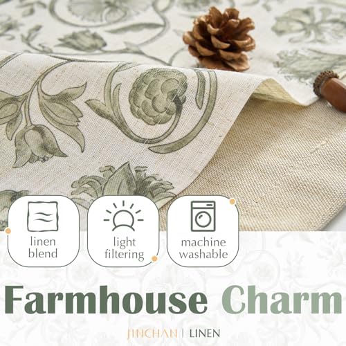 Jinchan Double Layer Linen Valance Window Treatment