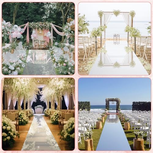 Silver Mirrored Wedding Aisle Runner 33x328 Feet