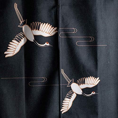 Ofat Home Japanese Door Curtain Dark Blue Red Crane Tapestries