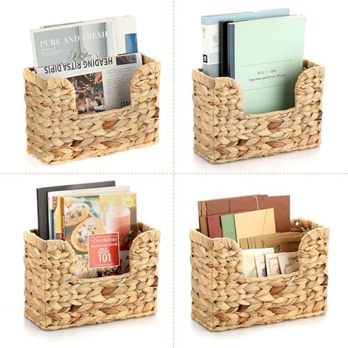 BTSKY Woven Hanging Magazine Holder with Handle