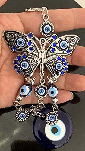 Turkish Blue Evil Eye Butterfly Hanging Ornament -003
