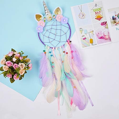 QtGirl Unicorn Dream Catcher Wall Decor for Kids