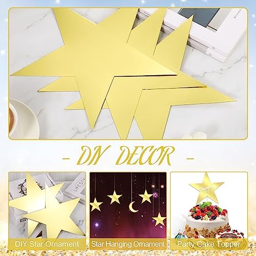 40 Pcs 11 Inch Gold Stars Cutouts for Decor