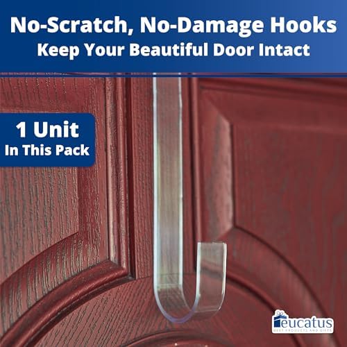 EUCATUS 12 Inch Clear Wreath Hanger for Doors and Windows