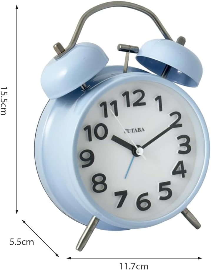 Loud Alarm Twin Bell Clock with LED Light and Silent Movement
