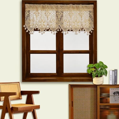 Boho Curtain Valance for Small Windows 47x26