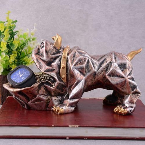 ZainArtistry Cool Dog Statue with Plate Home Decor