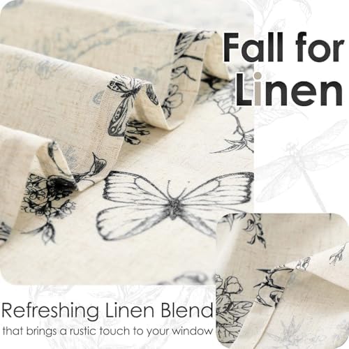 Lazzzy Floral Linen Valance for Kitchen Window