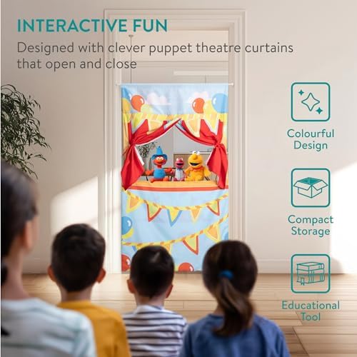 Navaris Double Sided Doorway Puppet Theater Curtain with Rod