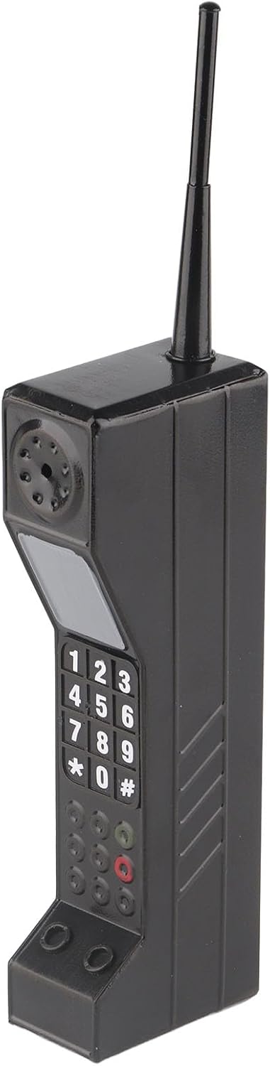 Retro Brick Cell Phone Ornament in Black