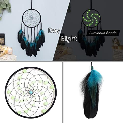 Luminous Dream Catcher with Sparkling Beads Handmade Bedroom Decor