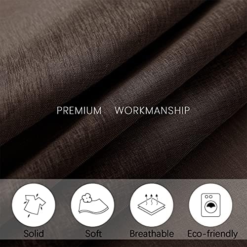 MRTREES Brown Sheer Valance 54x16 Inch Panel 1